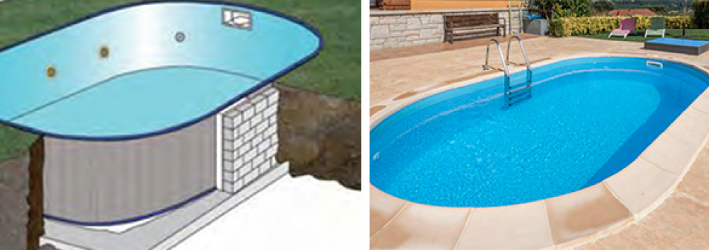 Овален басейн за вкопаване 500х300 см., h150 см.